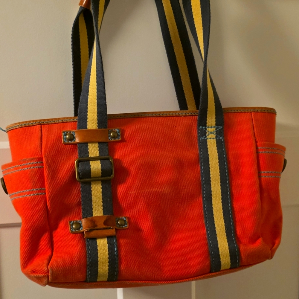 Stylish Pink/Orange Canvas Purse/Tote